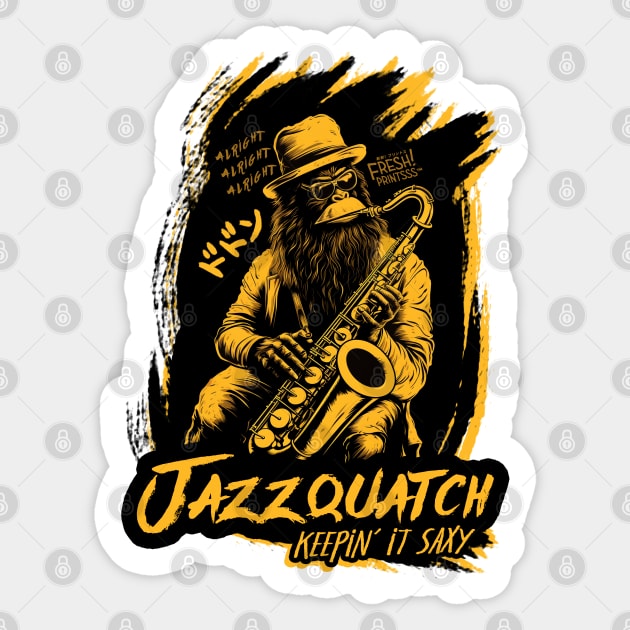 Jazzquatch (Back Design) Sticker by Fresh! Printsss ™